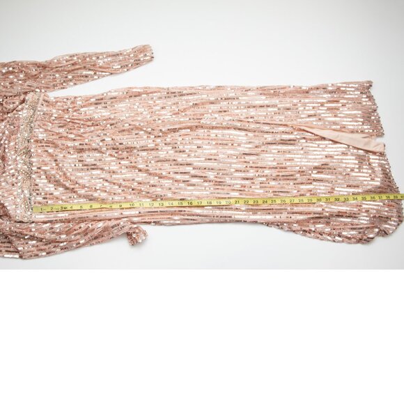 Mac Duggal Maxi Dress Sequin V-Neck Formal Evening Rose Pink 93549 Size 4 New - Picture 6 of 9